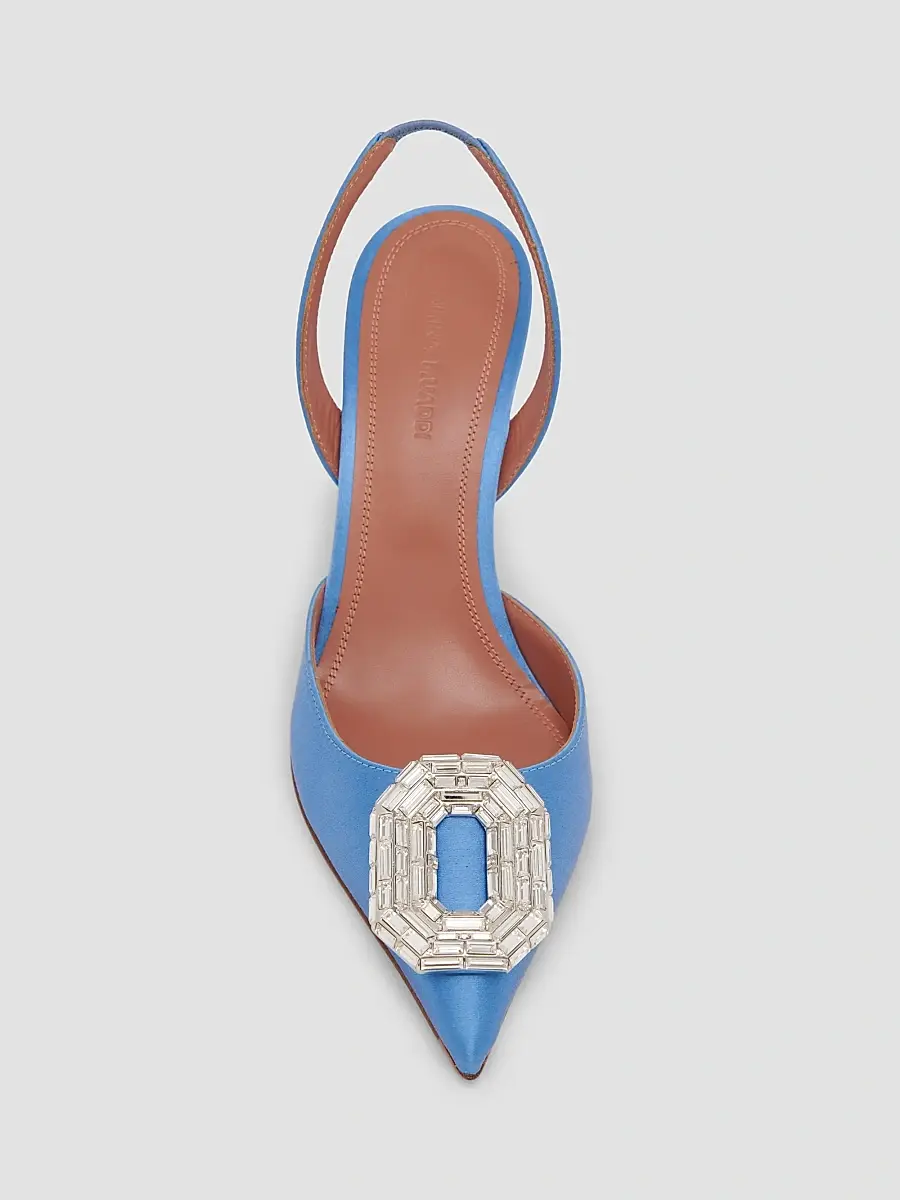 Amina Muaddi Women's Camelia 90MM Leather Slingback Pumps | Thumbnail 4 Amina Muaddi Women's Camelia 90MM Leather Slingback Pumps | Thumbnail 4