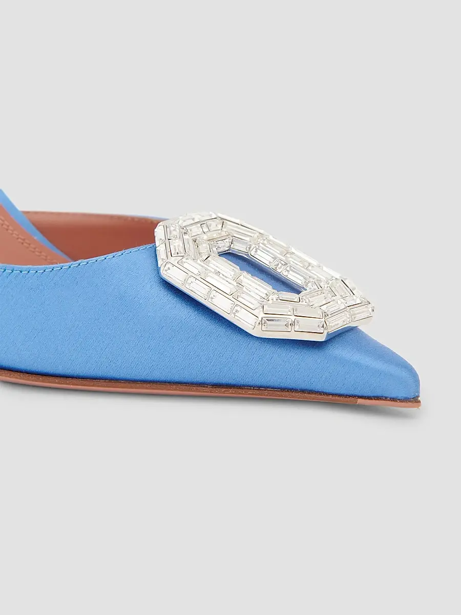 Amina Muaddi Women's Camelia 90MM Leather Slingback Pumps | Thumbnail 5 Amina Muaddi Women's Camelia 90MM Leather Slingback Pumps | Thumbnail 5