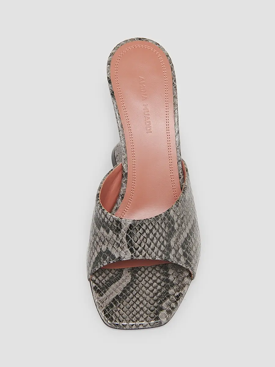 Amina Muaddi Women's Lupita 95MM Snakeskin-Embossed Leather Sandals | Thumbnail 4 Amina Muaddi Women's Lupita 95MM Snakeskin-Embossed Leather Sandals | Thumbnail 4