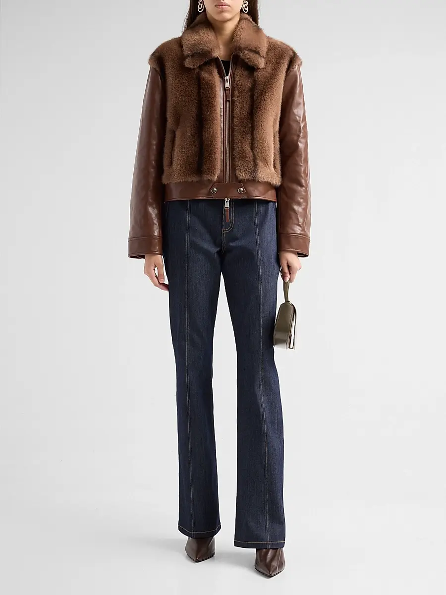 Cinq à Sept Women's Melinda Mixed-Media Jacket | Thumbnail 2 Cinq à Sept Women's Melinda Mixed-Media Jacket | Thumbnail 2