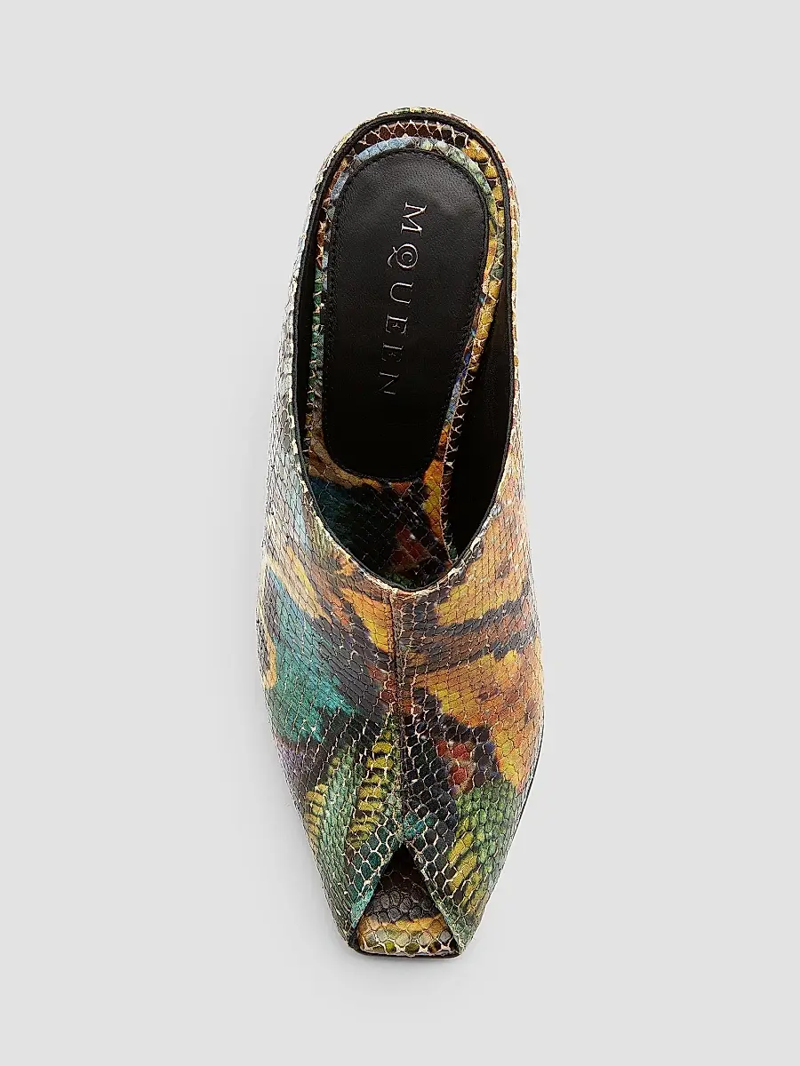 Alexander McQueen Women's Horn 105MM Embossed-Leather Peep Toe Mules | Thumbnail 5 Alexander McQueen Women's Horn 105MM Embossed-Leather Peep Toe Mules | Thumbnail 5