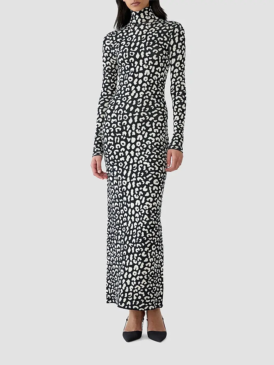 Carolina Herrera Women's Leopard Jacquard Silk-Blend Maxi Dress | Thumbnail 2