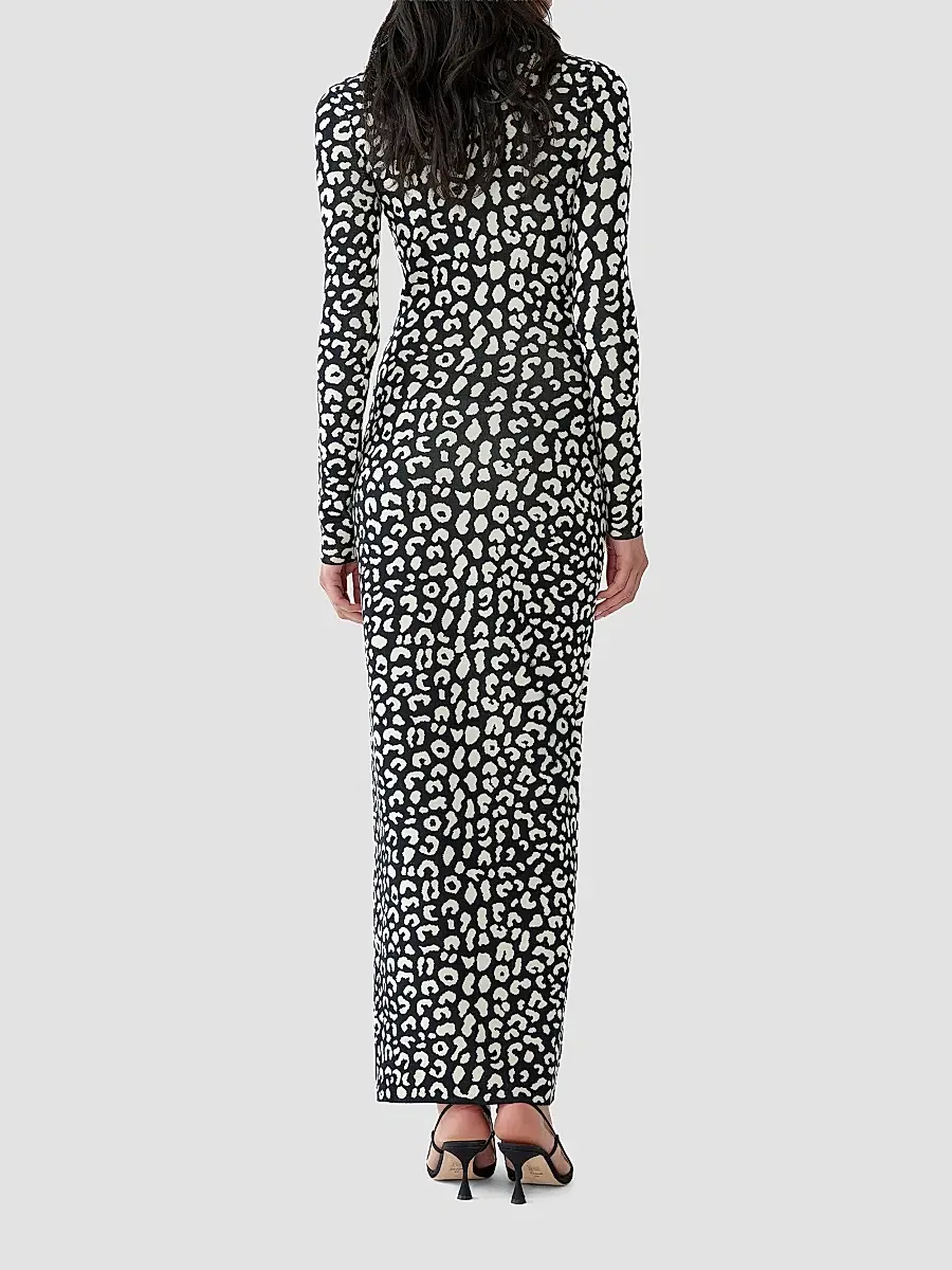 Carolina Herrera Women's Leopard Jacquard Silk-Blend Maxi Dress | Thumbnail 3
