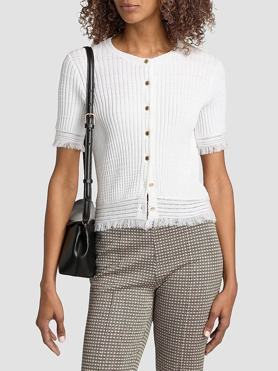 rag & bone Women's Ayan Fringe-Trim Rib-Knit Cardigan | Thumbnail 3 rag & bone Women's Ayan Fringe-Trim Rib-Knit Cardigan | Thumbnail 3