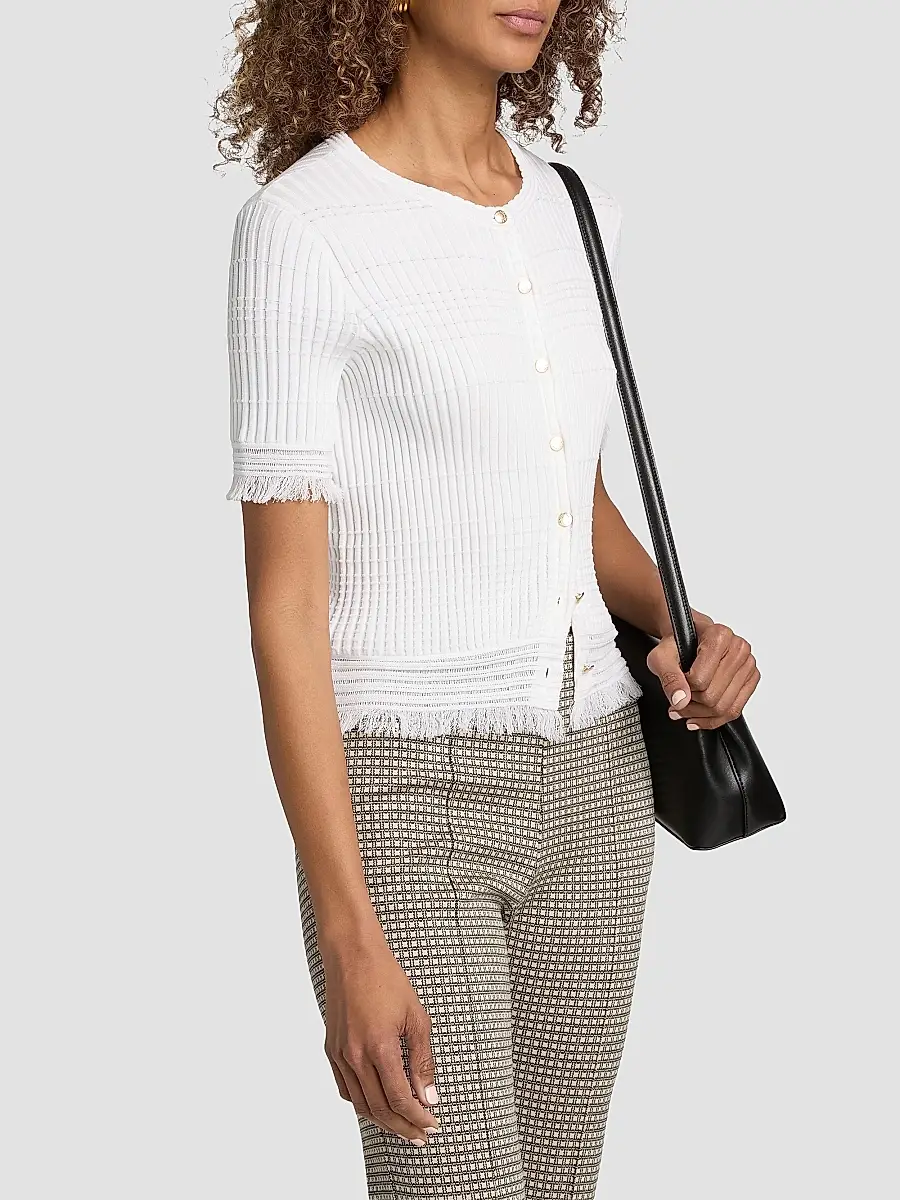 rag & bone Women's Ayan Fringe-Trim Rib-Knit Cardigan | Thumbnail 4 rag & bone Women's Ayan Fringe-Trim Rib-Knit Cardigan | Thumbnail 4