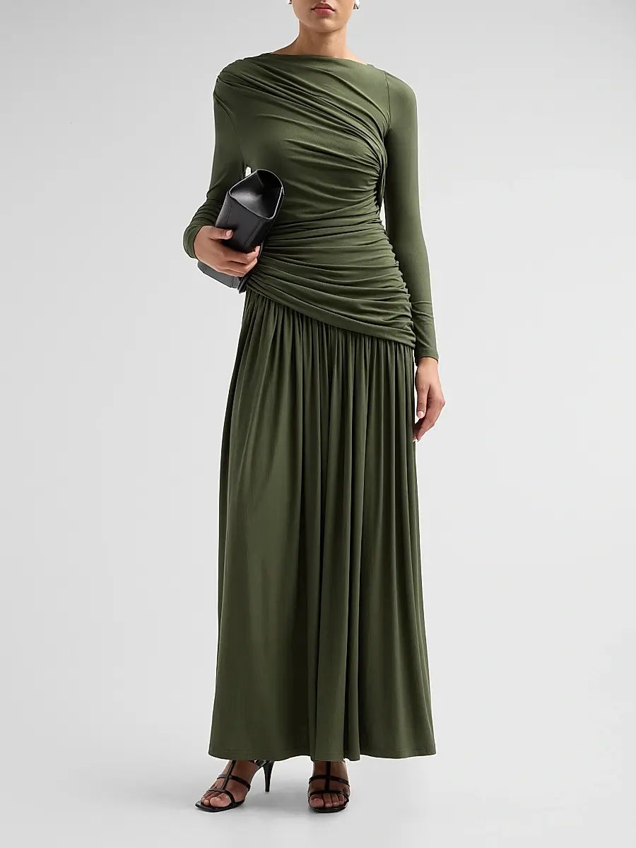 ACLER Women's Femme Fatale Stamford Draped Maxi Dress | Thumbnail 2