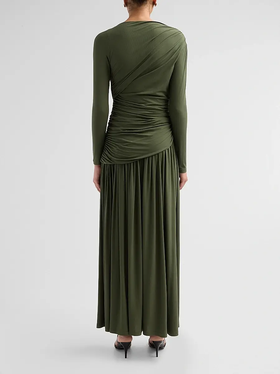 ACLER Women's Femme Fatale Stamford Draped Maxi Dress | Thumbnail 3