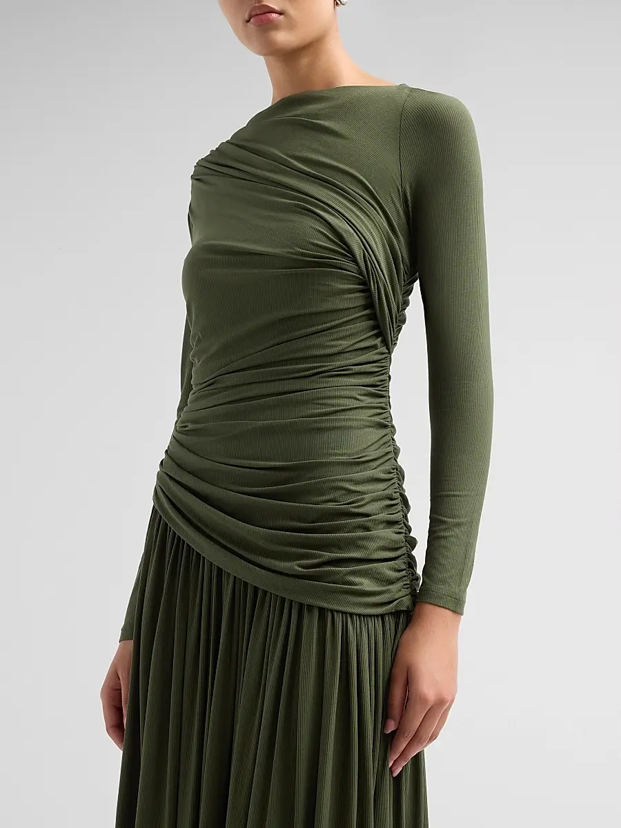ACLER Women's Femme Fatale Stamford Draped Maxi Dress | Thumbnail 5