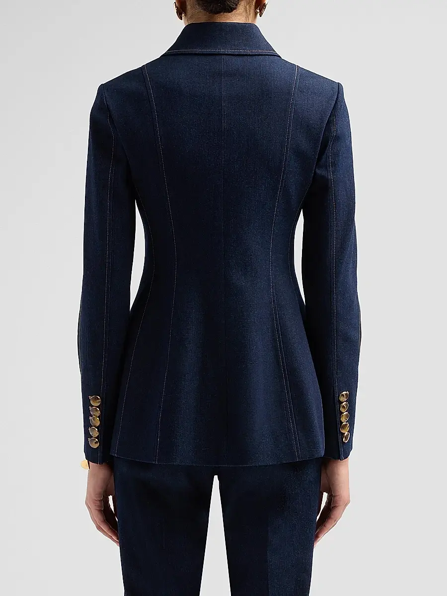 Veronica Beard Women's Calloway Stretch-Denim Tailored Jacket | Thumbnail 3 Veronica Beard Women's Calloway Stretch-Denim Tailored Jacket | Thumbnail 3