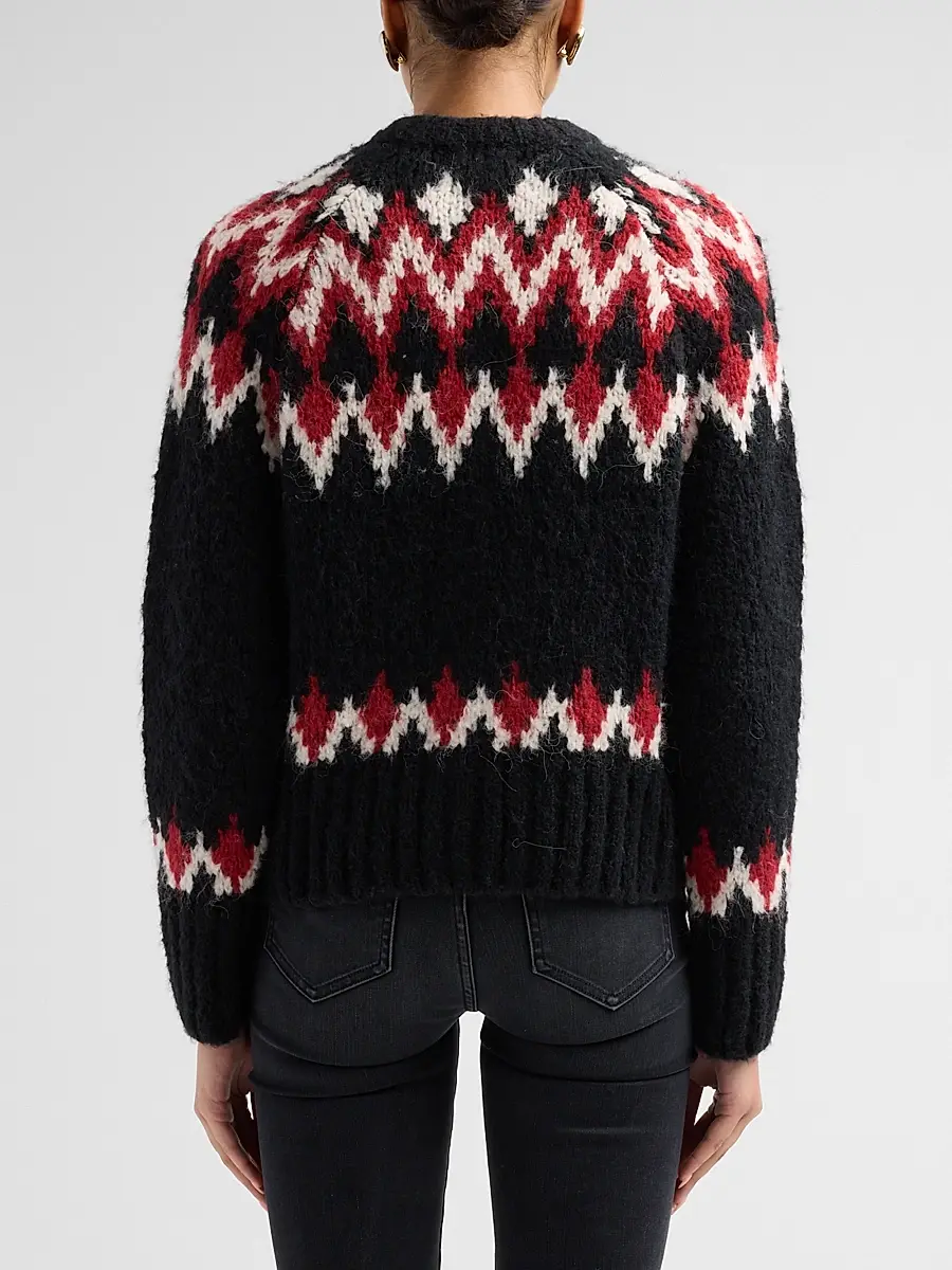 Veronica Beard Women's Christina Fair Isle-Inspired Cardigan | Thumbnail 3 Veronica Beard Women's Christina Fair Isle-Inspired Cardigan | Thumbnail 3