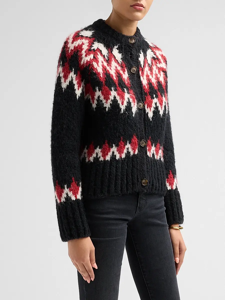 Veronica Beard Women's Christina Fair Isle-Inspired Cardigan | Thumbnail 4 Veronica Beard Women's Christina Fair Isle-Inspired Cardigan | Thumbnail 4
