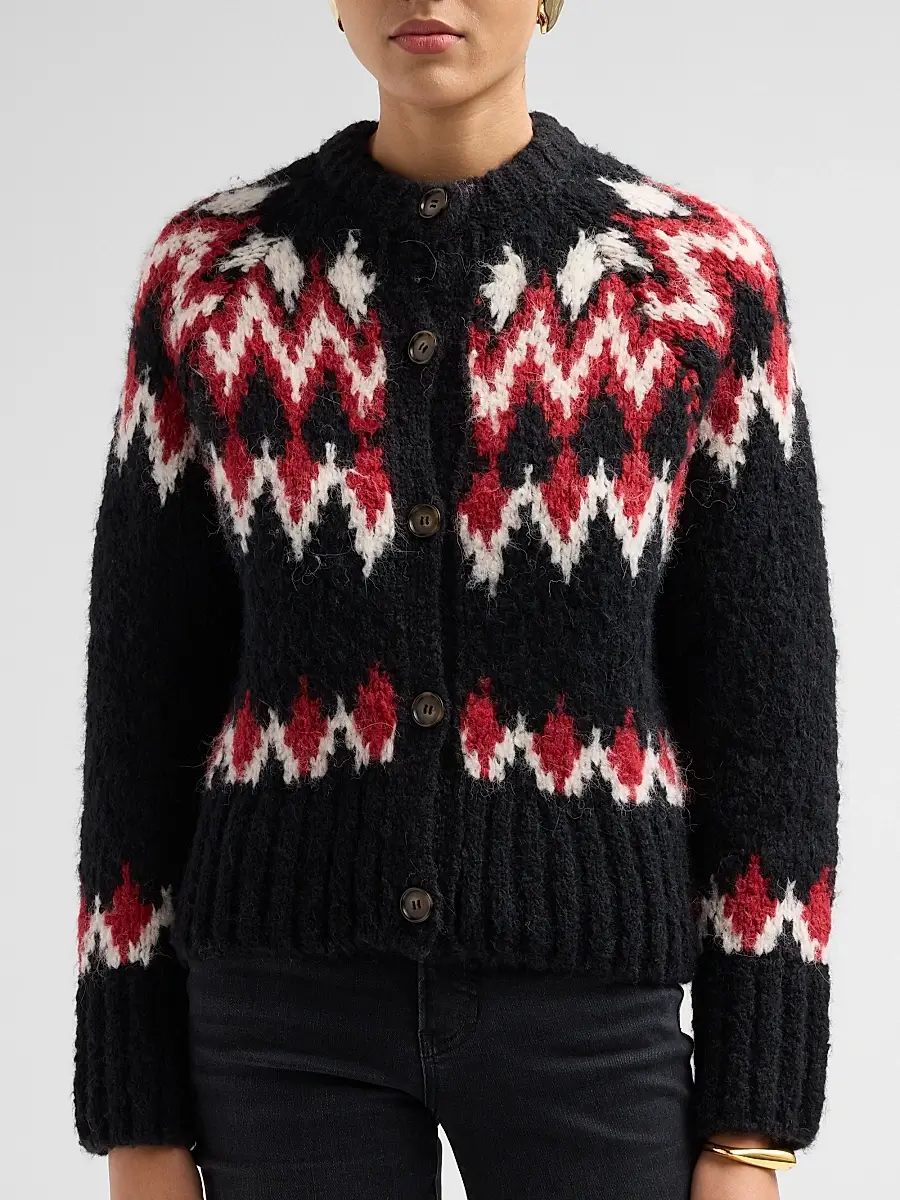 Veronica Beard Women's Christina Fair Isle-Inspired Cardigan | Thumbnail 5 Veronica Beard Women's Christina Fair Isle-Inspired Cardigan | Thumbnail 5