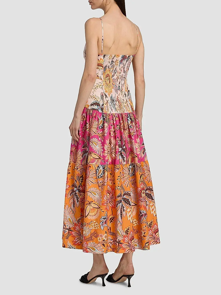 Farm Rio Women's Ligia Floral Tiered Maxi Dress | Thumbnail 5 Farm Rio Women's Ligia Floral Tiered Maxi Dress | Thumbnail 5
