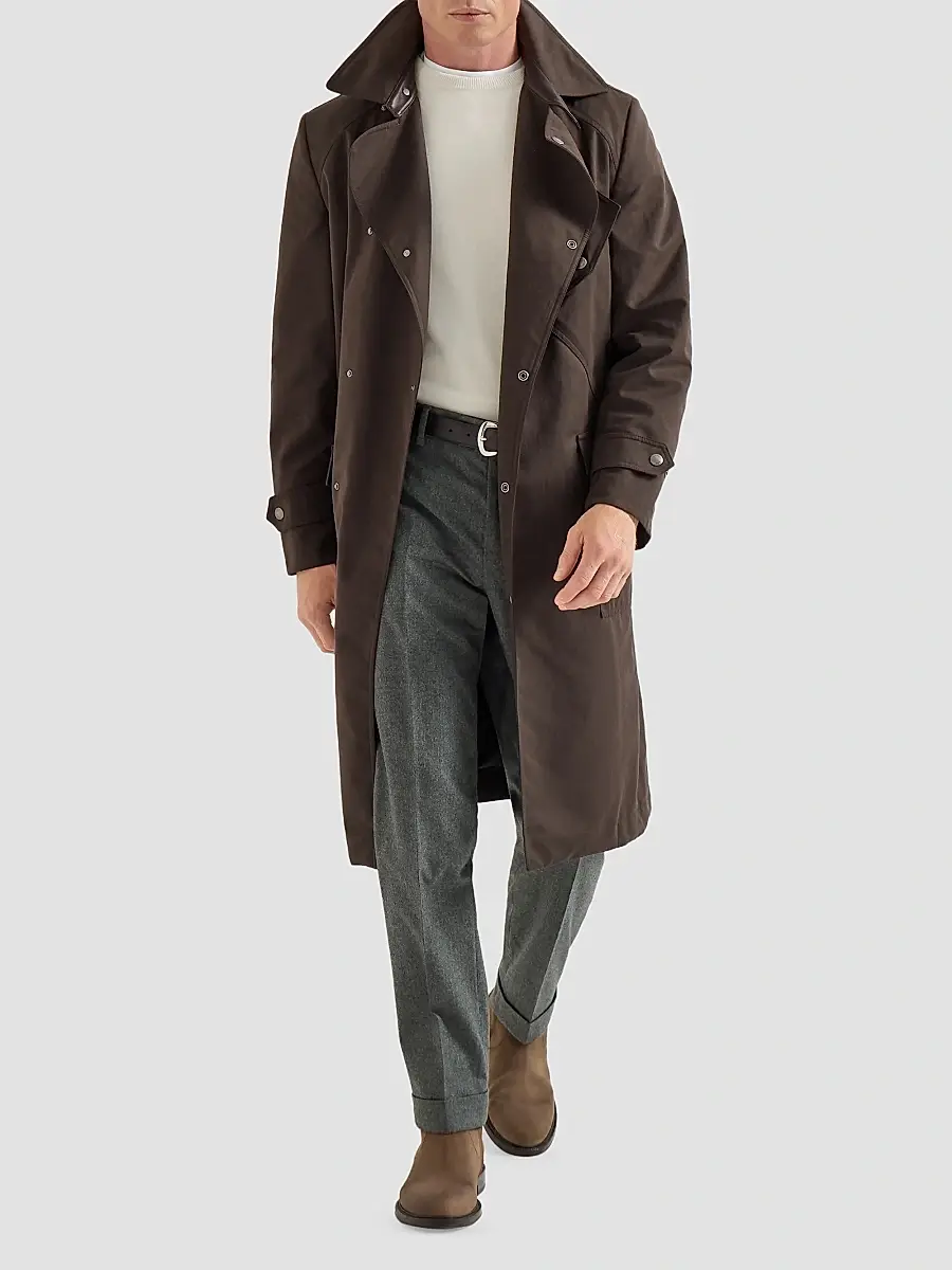 Brunello Cucinelli Men's Virgin Wool Flannel Italian Fit Trousers | Thumbnail 2