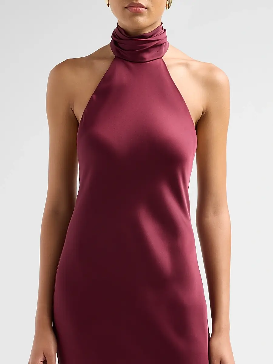 Ramy Brook Women's Tatiana High-Neck Satin Gown | Thumbnail 5 Ramy Brook Women's Tatiana High-Neck Satin Gown | Thumbnail 5