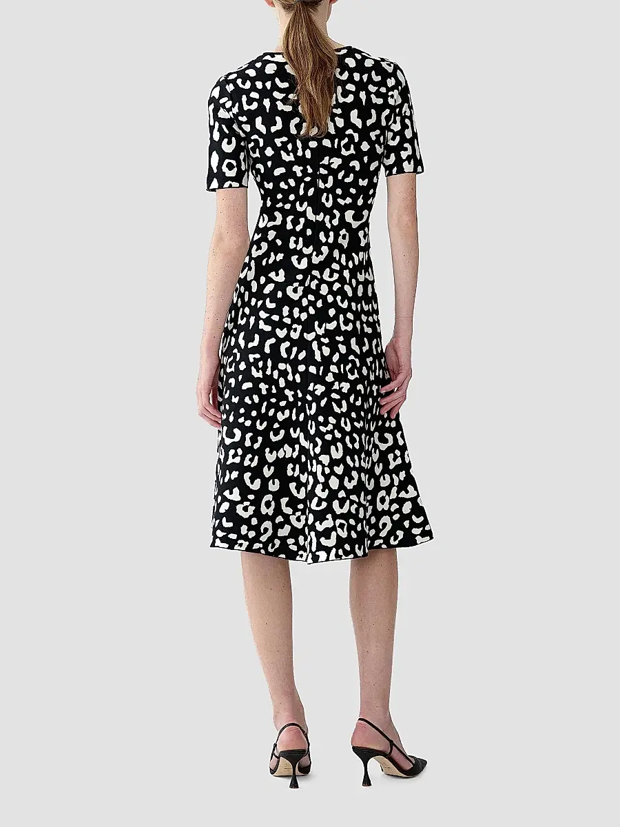 Carolina Herrera Women's Cheetah Jacqaurd Silk Midi Dress | Thumbnail 3