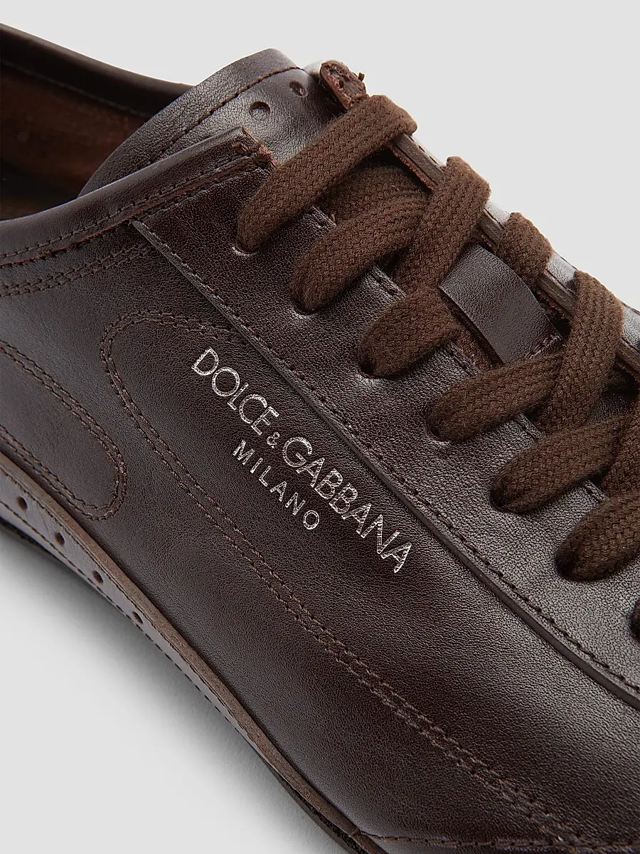 Dolce & Gabbana Men's Lipari Leather Low-Top Sneakers | Thumbnail 4 Dolce & Gabbana Men's Lipari Leather Low-Top Sneakers | Thumbnail 4