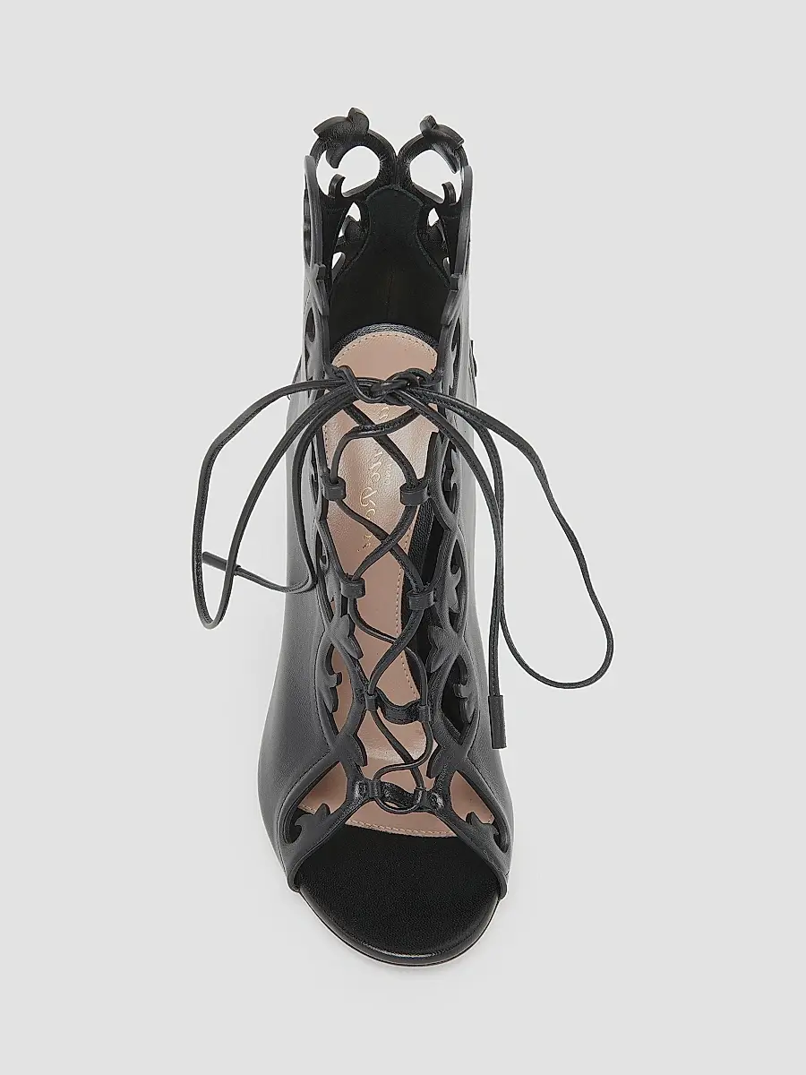 Gianvito Rossi Women's 95MM Laser-Cut Leather Stiletto Booties | Thumbnail 4 Gianvito Rossi Women's 95MM Laser-Cut Leather Stiletto Booties | Thumbnail 4