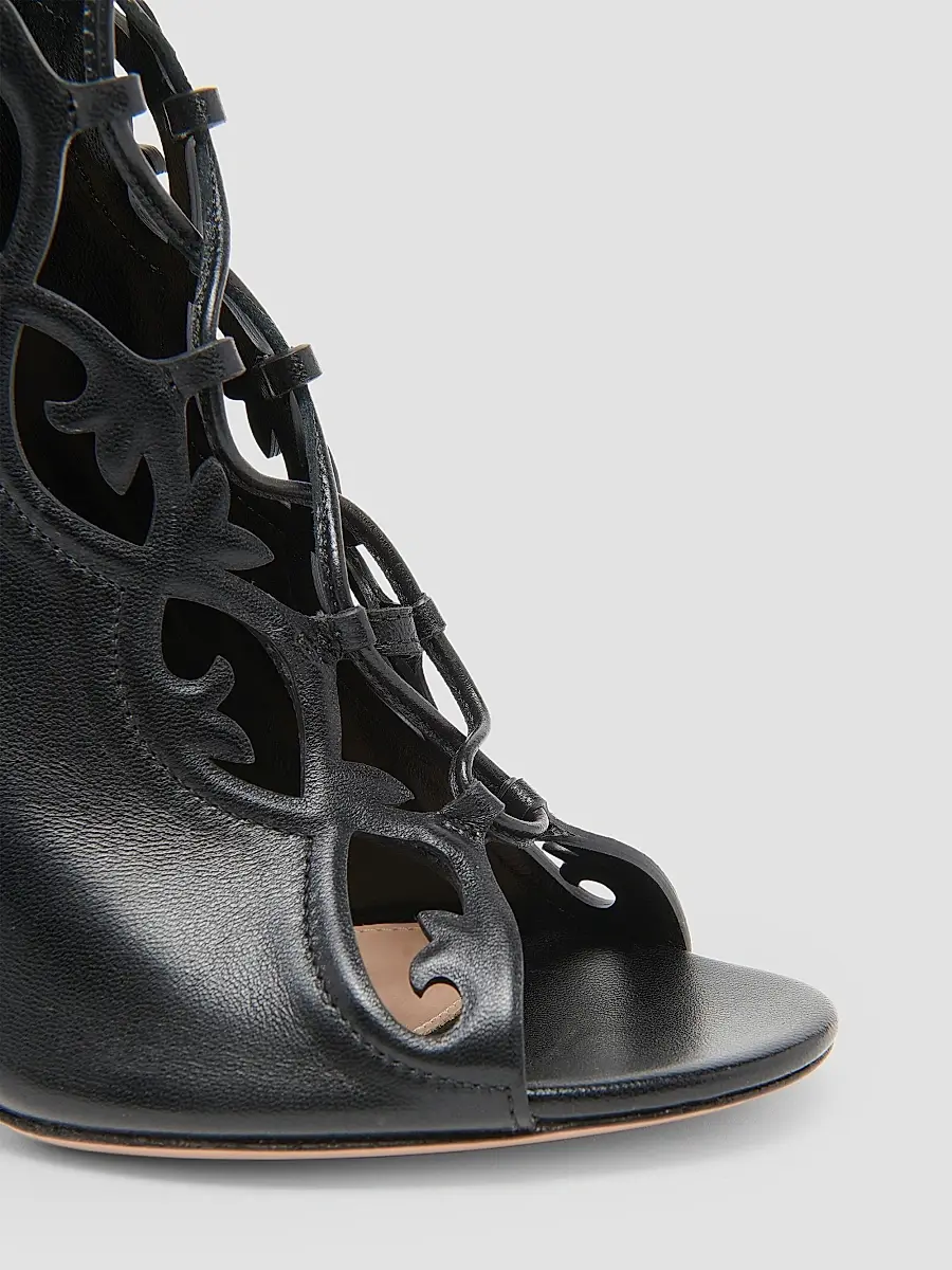 Gianvito Rossi Women's 95MM Laser-Cut Leather Stiletto Booties | Thumbnail 5 Gianvito Rossi Women's 95MM Laser-Cut Leather Stiletto Booties | Thumbnail 5