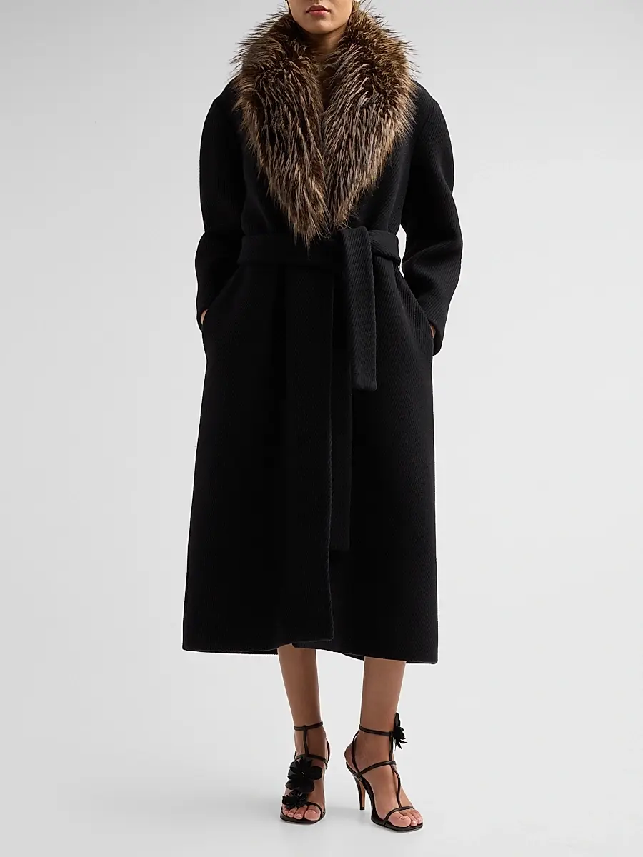 Zimmermann Women's Valiant Faux Fur-Collar Coat | Thumbnail 2