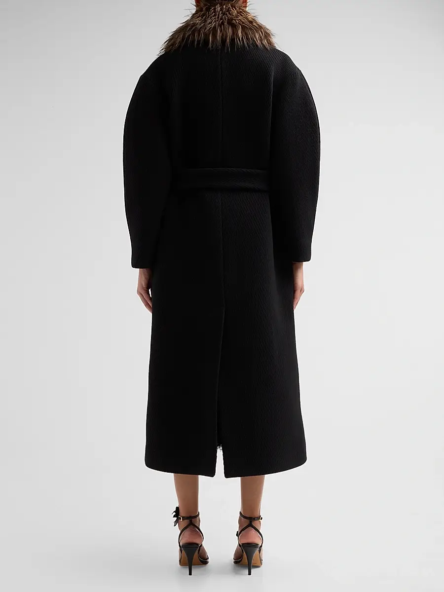 Zimmermann Women's Valiant Faux Fur-Collar Coat | Thumbnail 3