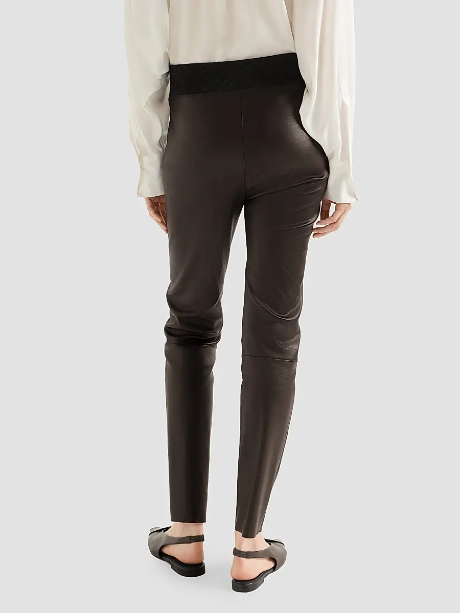 Brunello Cucinelli Women's Stretch Nappa Leather Leggings | Thumbnail 4 Brunello Cucinelli Women's Stretch Nappa Leather Leggings | Thumbnail 4