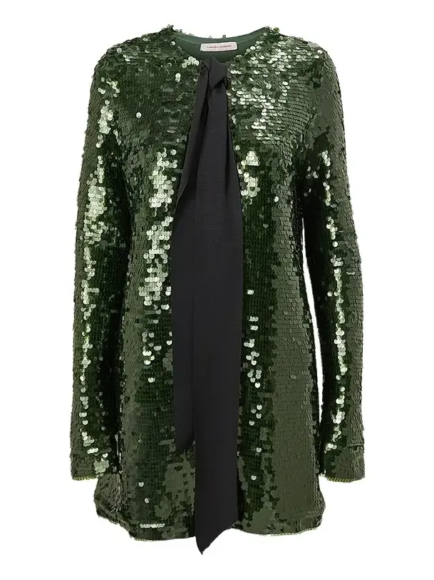 Carolina Herrera Women's Sequined Tieneck Longline Cardigan