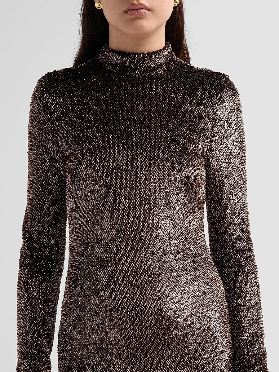 Veronica Beard Women's Sylee Textured-Knit Mock-Turtleneck Mini Dress | Thumbnail 5 Veronica Beard Women's Sylee Textured-Knit Mock-Turtleneck Mini Dress | Thumbnail 5
