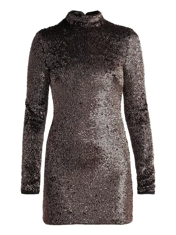 Women's Sylee Textured-Knit Mock-Turtleneck Mini Dress