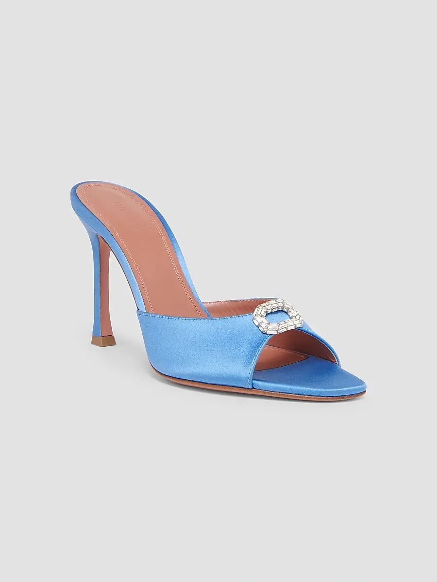 Amina Muaddi Women's Camelia 95MM Crystal-Embellished Satin Sandals | Thumbnail 2 Amina Muaddi Women's Camelia 95MM Crystal-Embellished Satin Sandals | Thumbnail 2