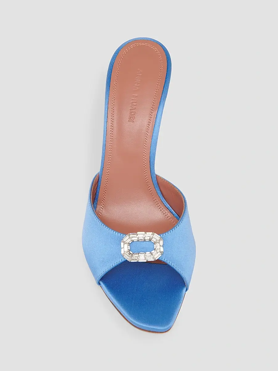 Amina Muaddi Women's Camelia 95MM Crystal-Embellished Satin Sandals | Thumbnail 4 Amina Muaddi Women's Camelia 95MM Crystal-Embellished Satin Sandals | Thumbnail 4