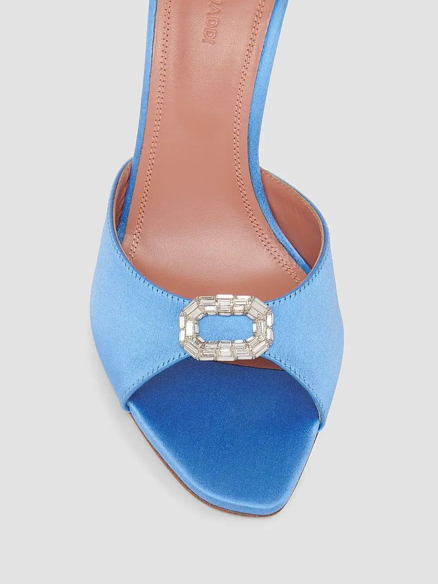 Amina Muaddi Women's Camelia 95MM Crystal-Embellished Satin Sandals | Thumbnail 5 Amina Muaddi Women's Camelia 95MM Crystal-Embellished Satin Sandals | Thumbnail 5