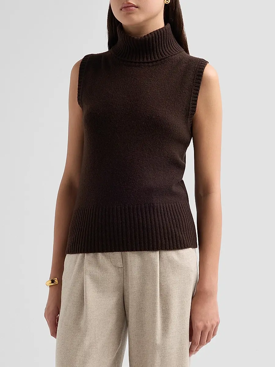 Veronica Beard Women's Mazzy Cashmere Turtleneck Tank | Thumbnail 4 Veronica Beard Women's Mazzy Cashmere Turtleneck Tank | Thumbnail 4