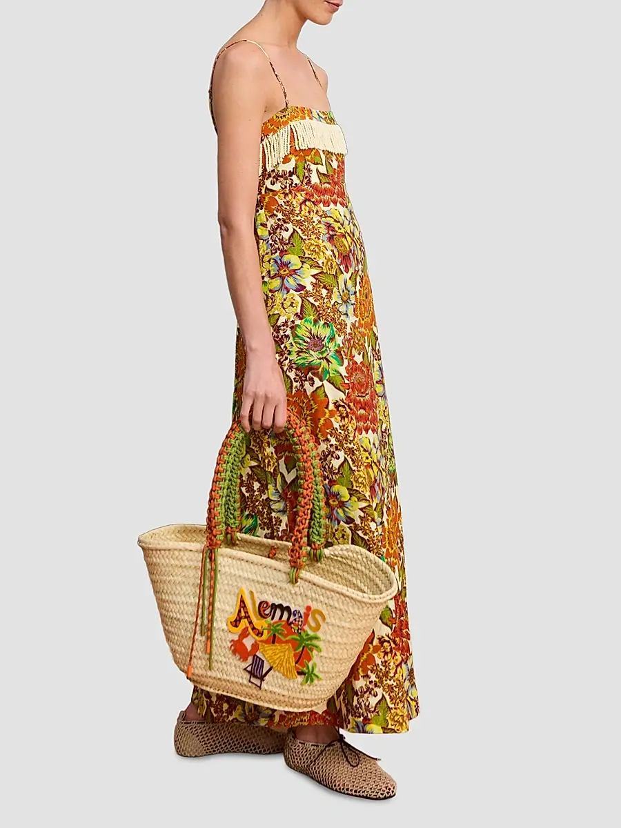 ALÉMAIS Women's Lana Floral Linen Maxi Dress | Thumbnail 3