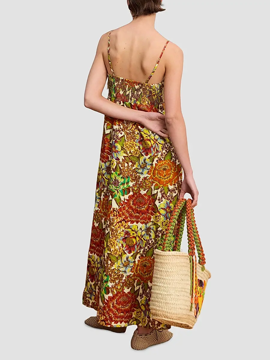 ALÉMAIS Women's Lana Floral Linen Maxi Dress | Thumbnail 4