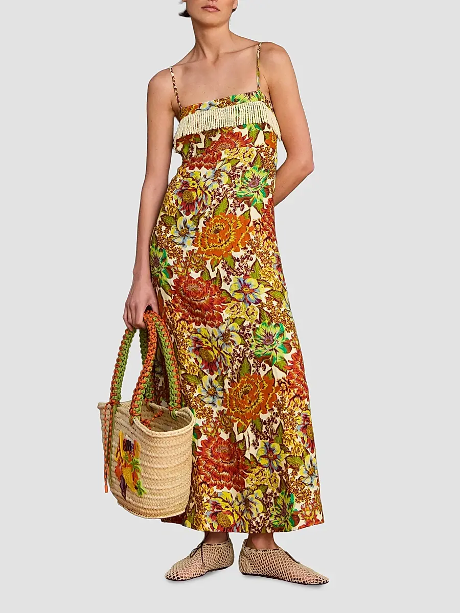 ALÉMAIS Women's Lana Floral Linen Maxi Dress | Thumbnail 5