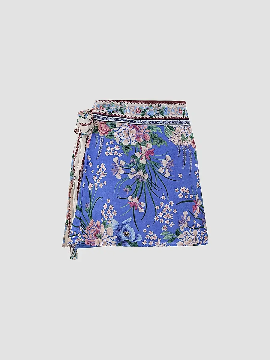 Agua Bendita Women's Ziara Ivy Floral Wrap Miniskirt | Thumbnail 3 Agua Bendita Women's Ziara Ivy Floral Wrap Miniskirt | Thumbnail 3