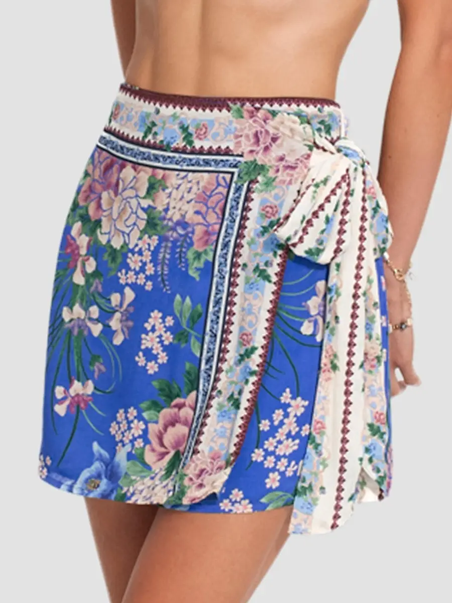 Agua Bendita Women's Ziara Ivy Floral Wrap Miniskirt | Thumbnail 4 Agua Bendita Women's Ziara Ivy Floral Wrap Miniskirt | Thumbnail 4