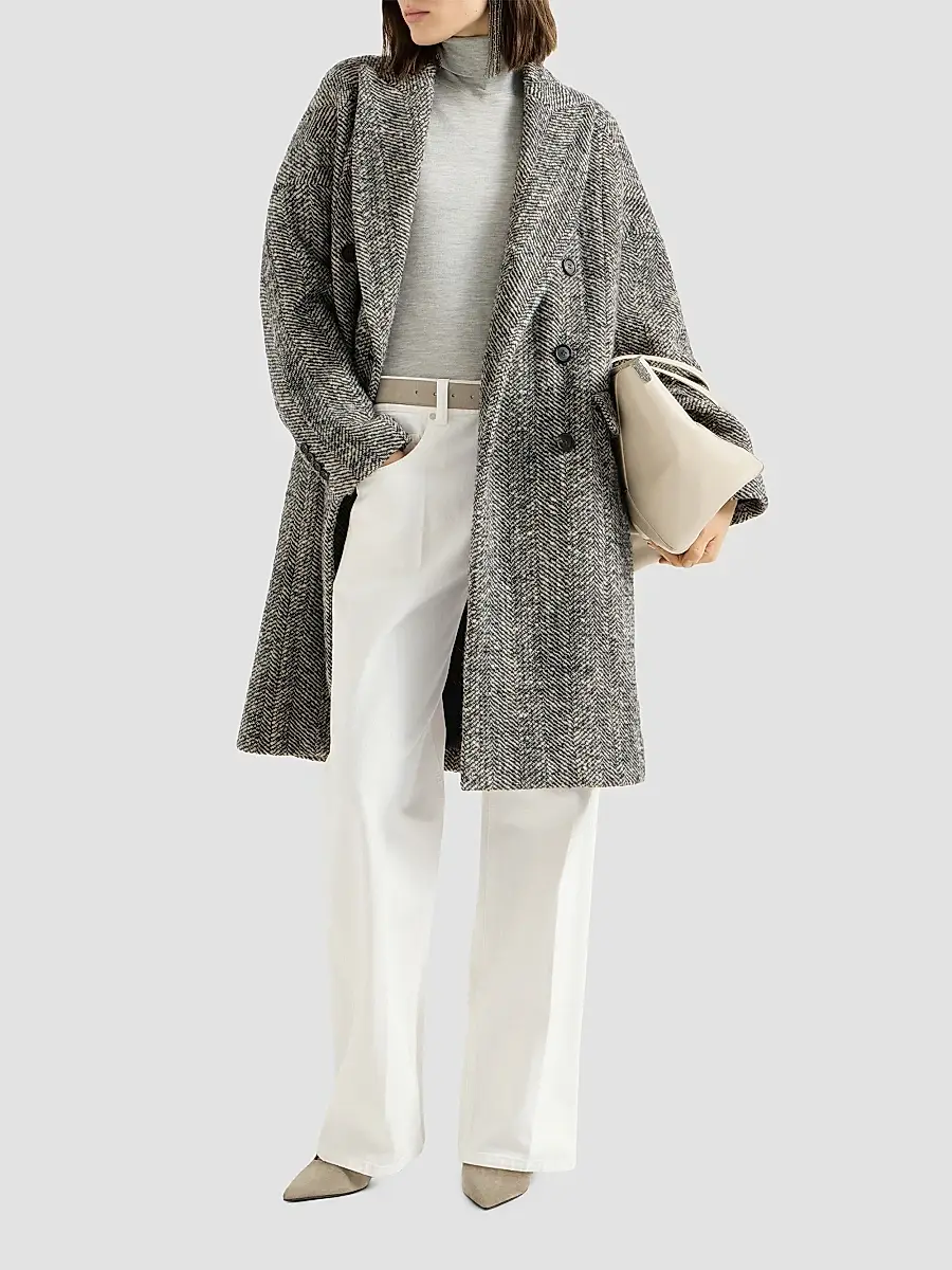 Brunello Cucinelli Women's Cashmere and Silk Lightweight Turtleneck Sweater | Thumbnail 2