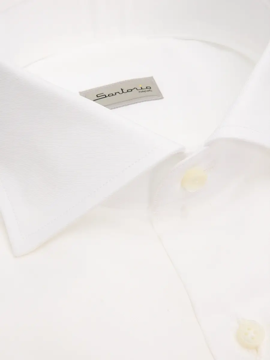 Sartorio Napoli Men's Solid Cotton Dress Shirt | Thumbnail 2