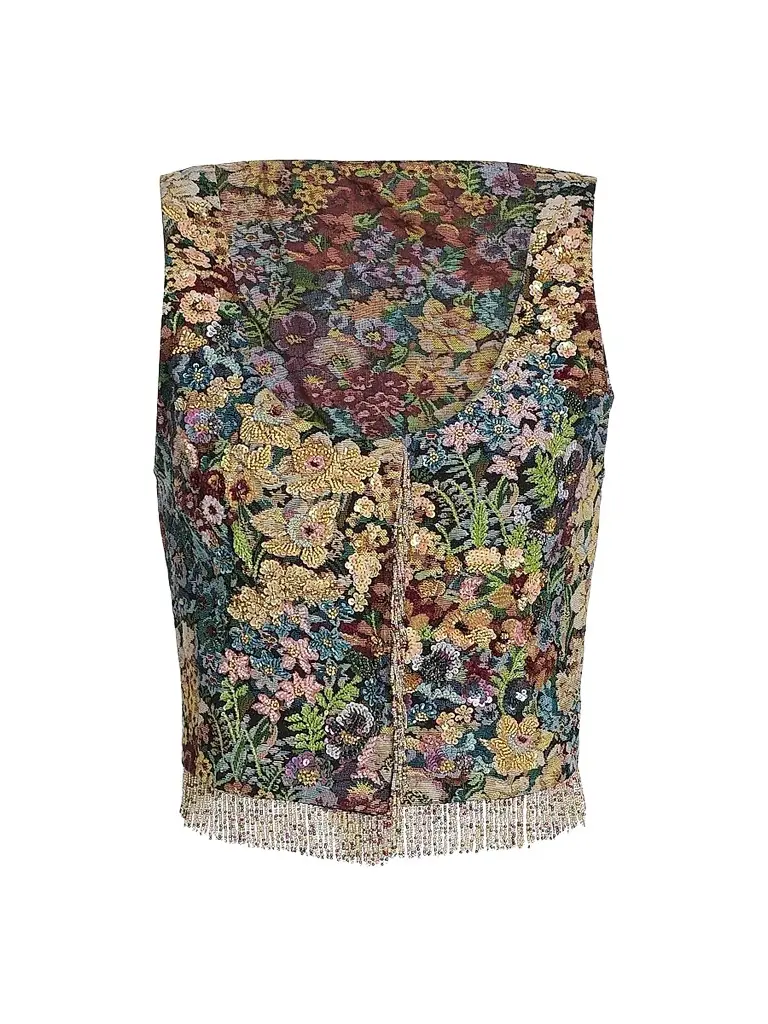 Kobi Halperin Women's Hazel Beaded Floral Fringe Vest