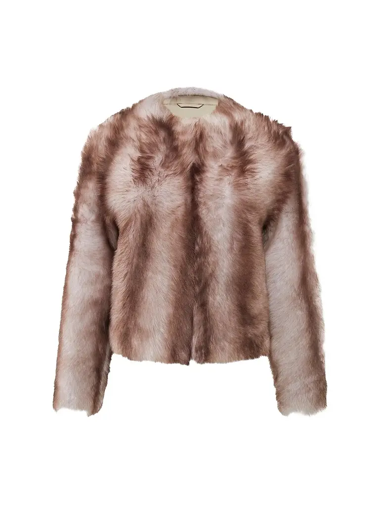Gorski Women's Toscana Shearling Lamb Collarless Coat