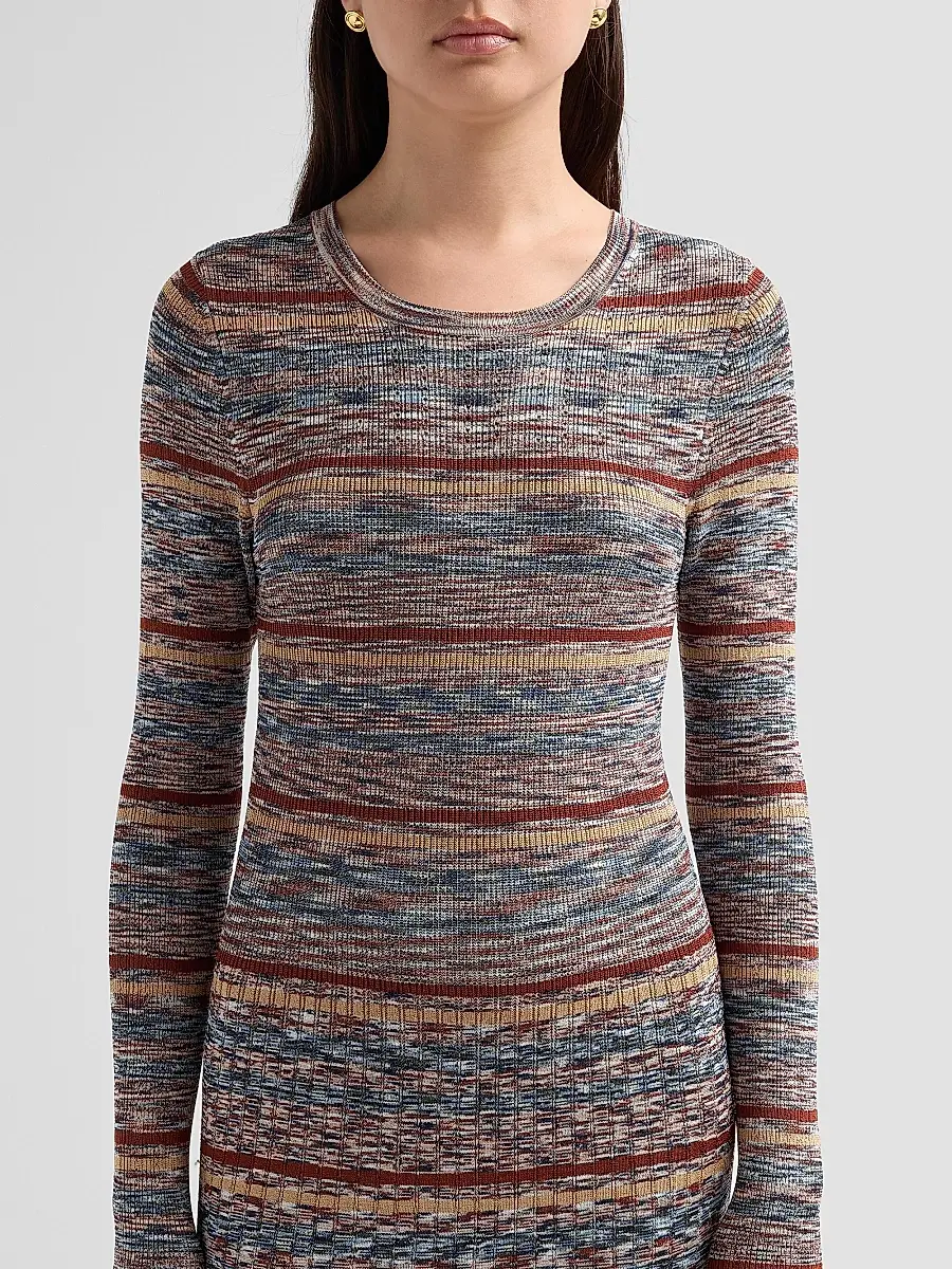 Veronica Beard Women's Nami Striped Rib-Knit Midi-Dress | Thumbnail 5 Veronica Beard Women's Nami Striped Rib-Knit Midi-Dress | Thumbnail 5