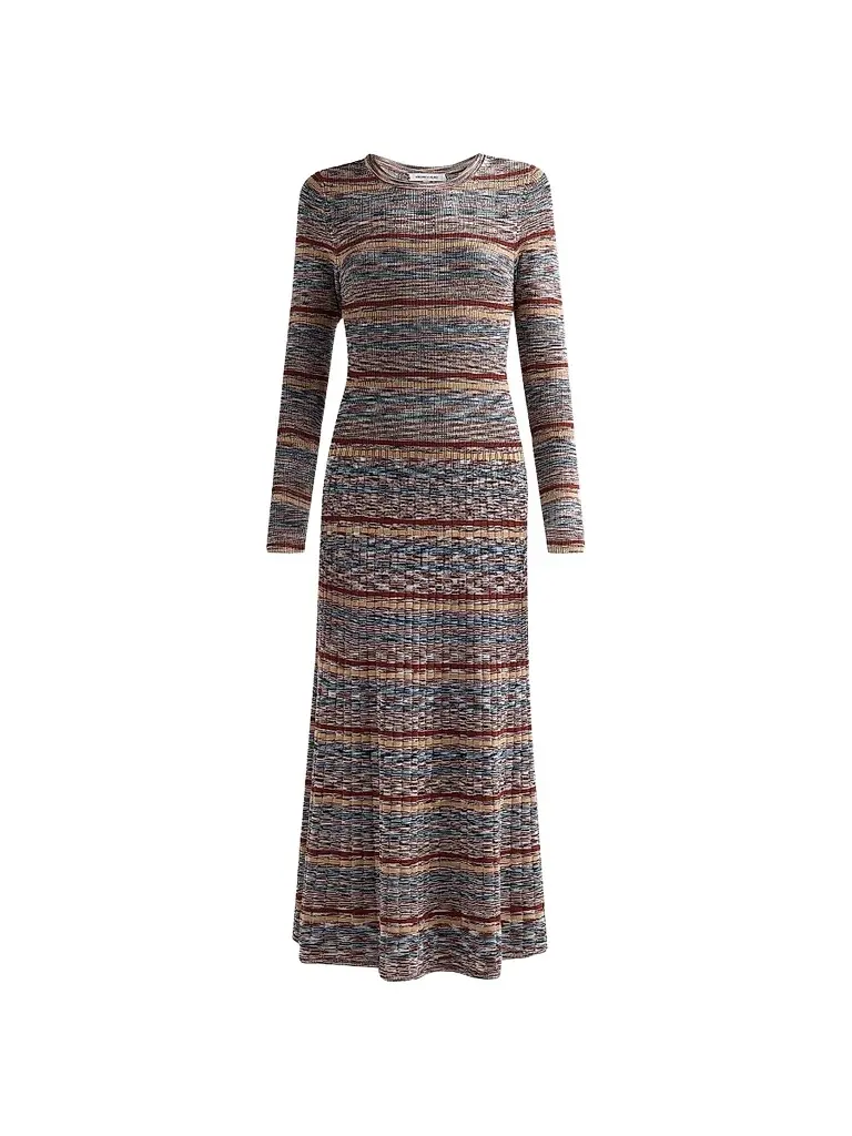 Veronica Beard Women's Nami Striped Rib-Knit Midi-Dress