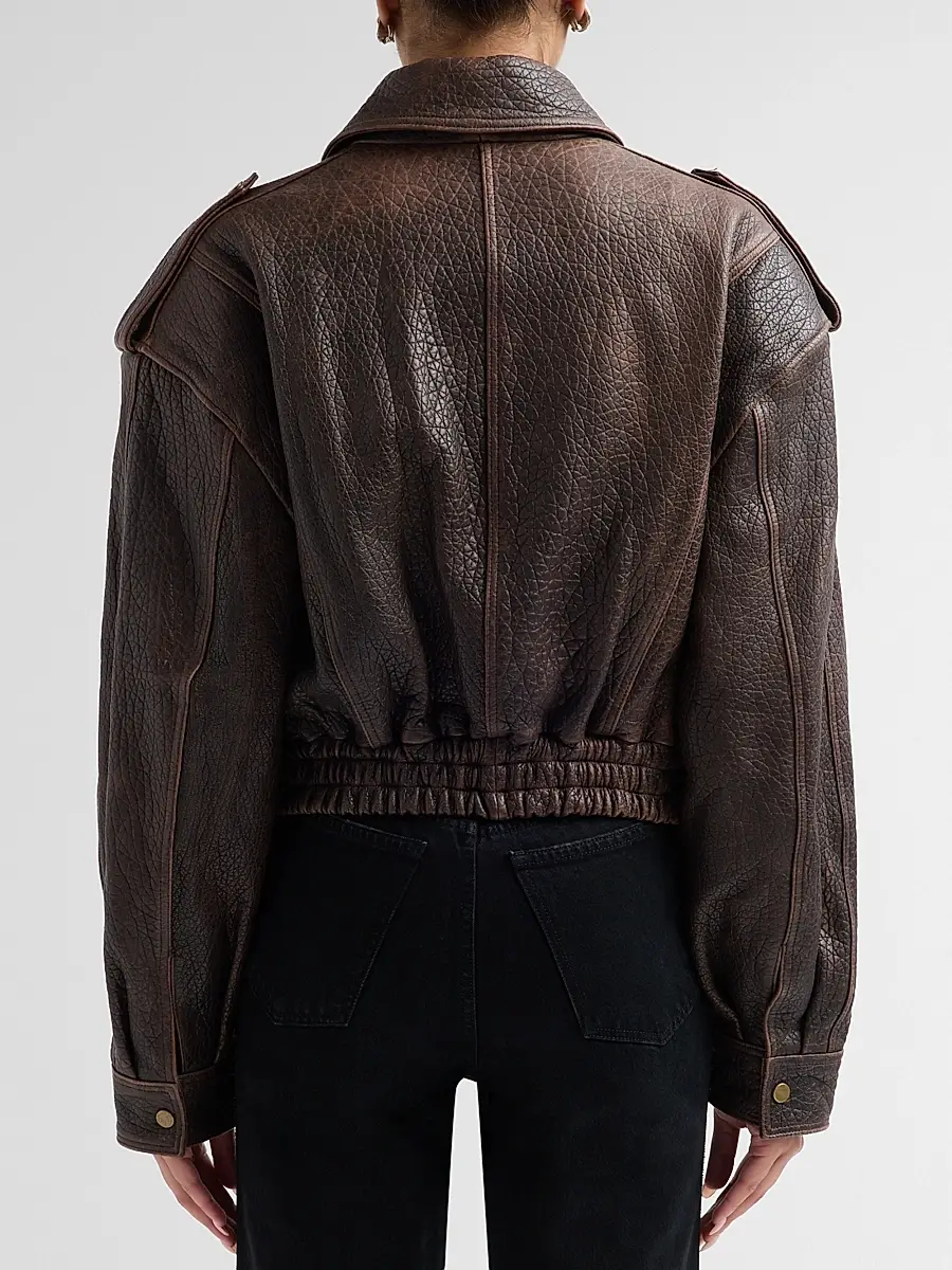 Ronny Kobo Women's Medea Leather Crop Jacket | Thumbnail 3 Ronny Kobo Women's Medea Leather Crop Jacket | Thumbnail 3