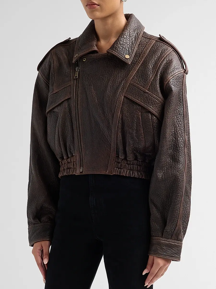 Ronny Kobo Women's Medea Leather Crop Jacket | Thumbnail 4 Ronny Kobo Women's Medea Leather Crop Jacket | Thumbnail 4