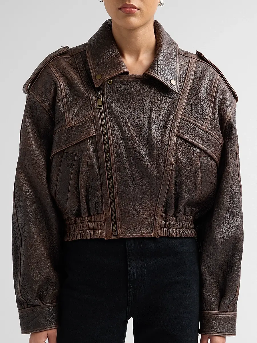 Ronny Kobo Women's Medea Leather Crop Jacket | Thumbnail 5 Ronny Kobo Women's Medea Leather Crop Jacket | Thumbnail 5