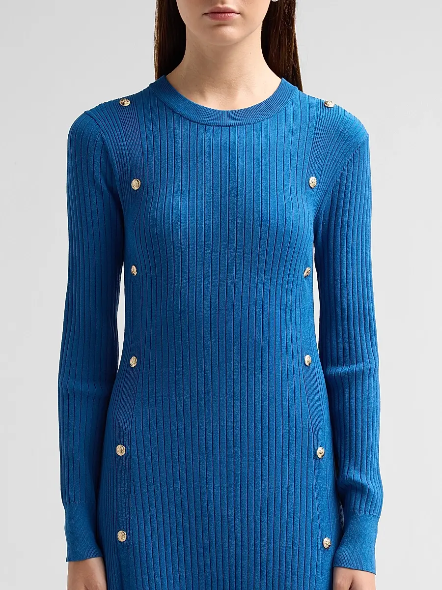 Elie Tahari Women's Tamara Rib-Knit Crewneck Midi Sweaterdress | Thumbnail 5 Elie Tahari Women's Tamara Rib-Knit Crewneck Midi Sweaterdress | Thumbnail 5
