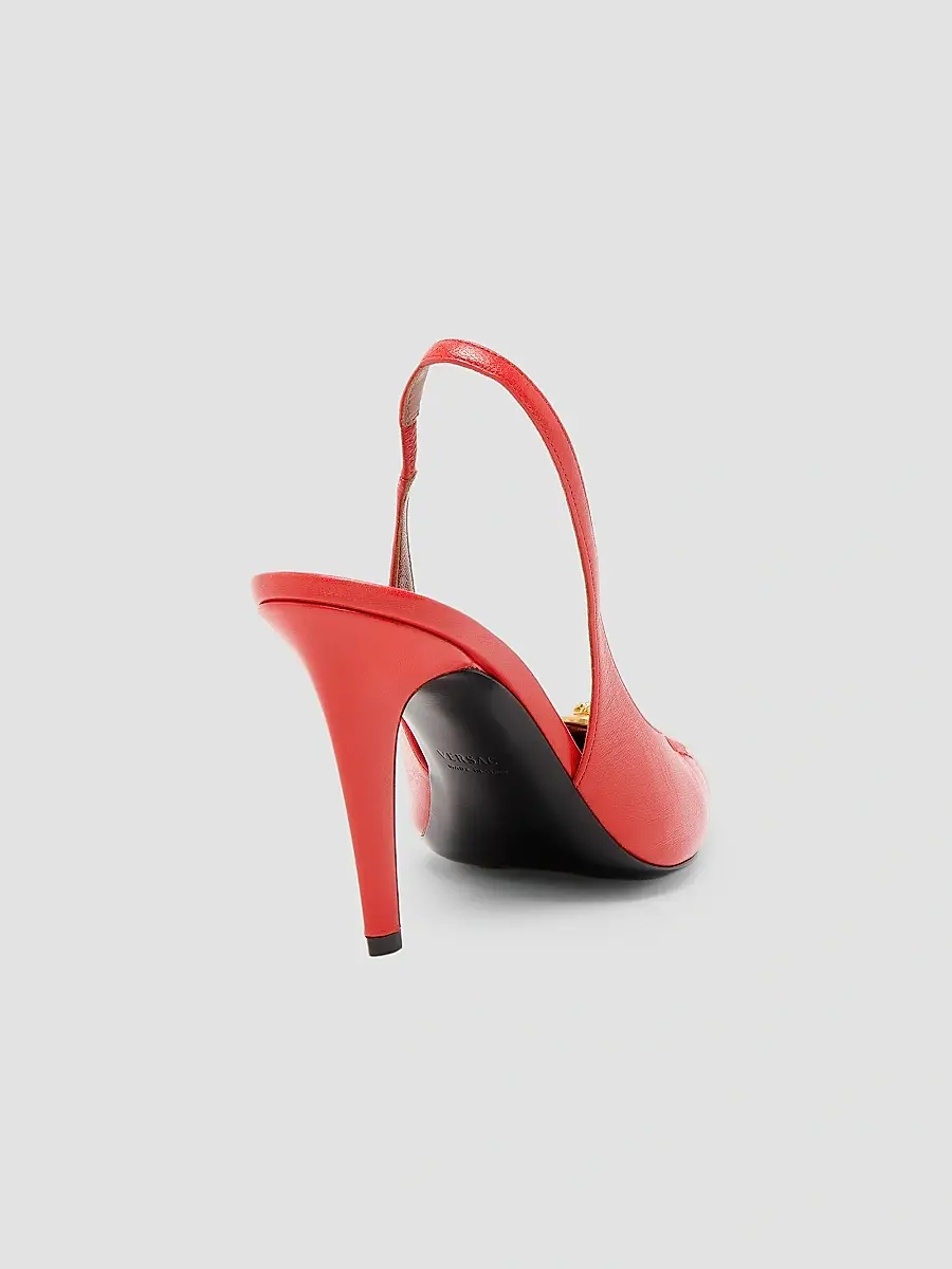 Versace Women's 90MM Medusa Leather Slingback Pumps | Thumbnail 3
