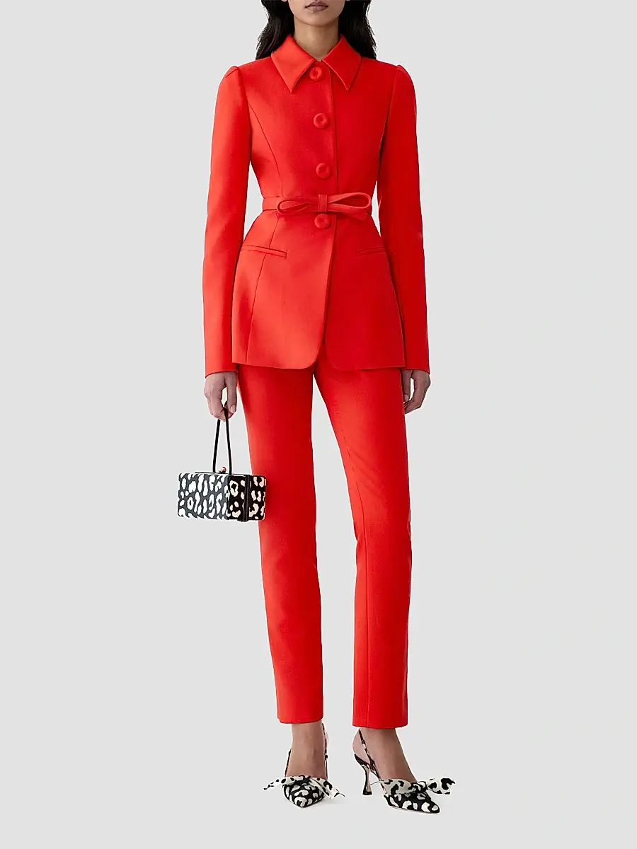 Carolina Herrera Women's Stretch-Wool Cigarette Pants | Thumbnail 2 Carolina Herrera Women's Stretch-Wool Cigarette Pants | Thumbnail 2